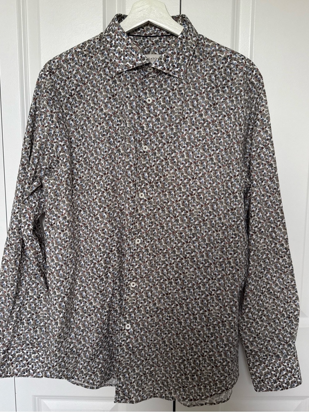 Bugatchi Shaped Fit Comfort Stretch Mens Shirt Size L Floral Print
